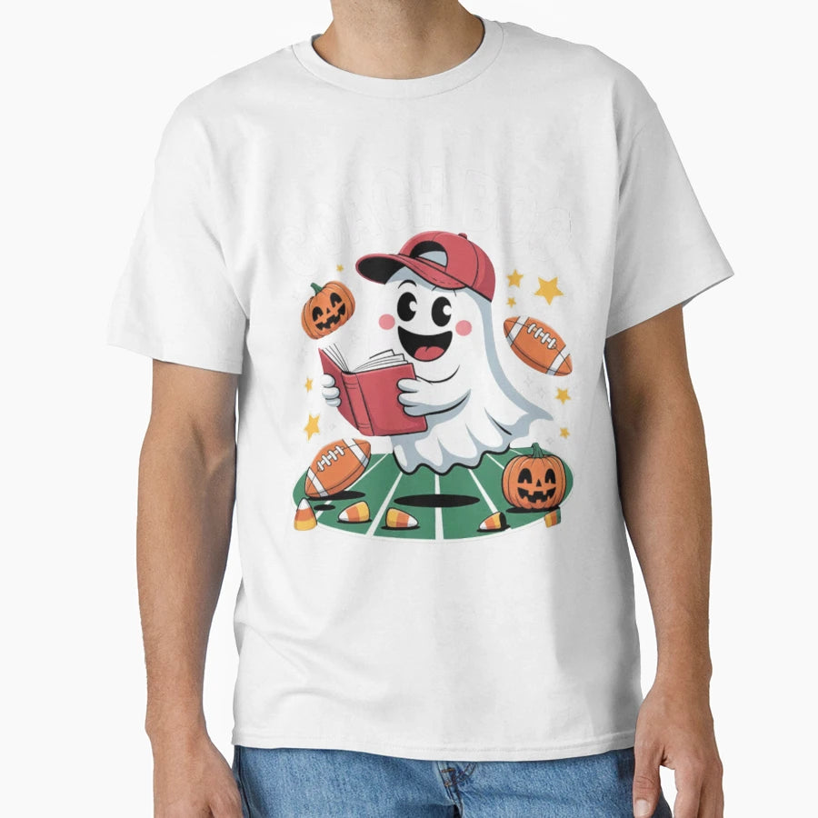 Ghost Football Coach Halloween T-Shirt - Custom Art Print for Adults - T-Shirt, Sweatshirt, Hoodie