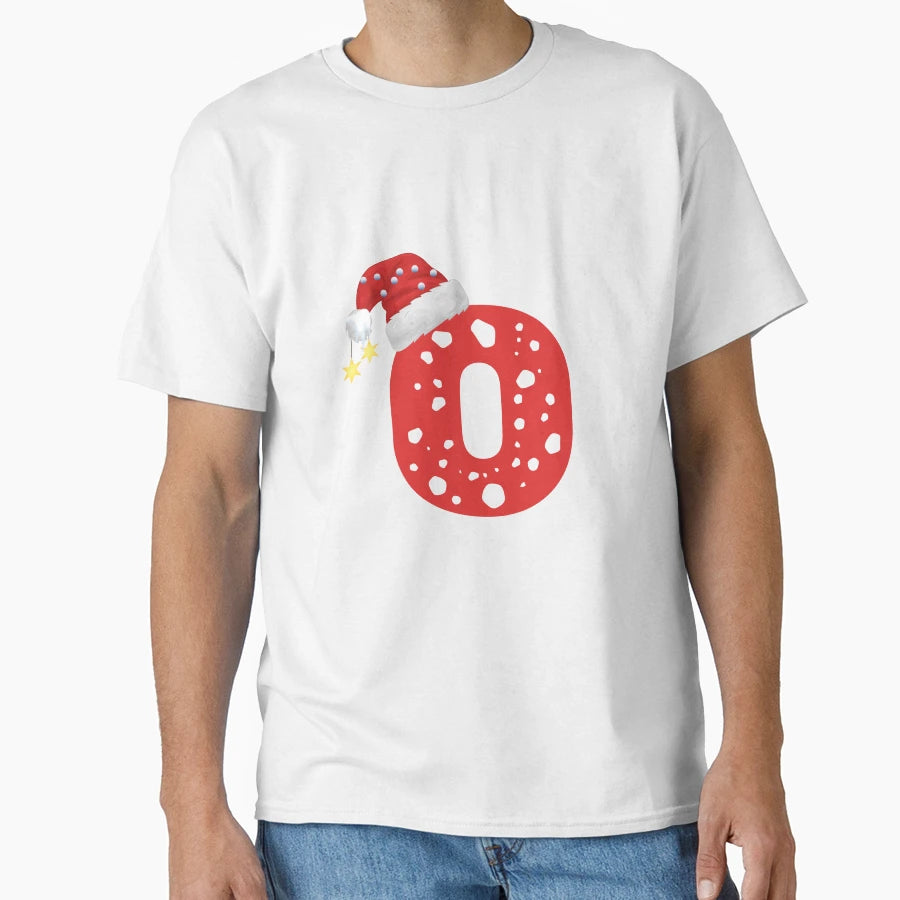 Letter O Santa Hat Monogram T-Shirt - Novelty Apparel Unisex - T-Shirt, Sweatshirt, Hoodie