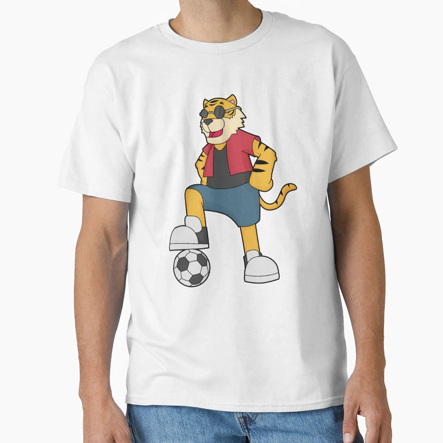 Tiger Soccer Player Soccer T-Shirt - Unique Graphic for Adults - T-Shirt, Sweatshirt, Hoodie