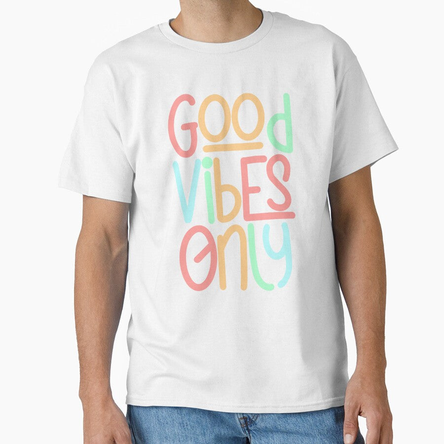 Good Vibes Only Quote in Summer Pastel Cute Colorful - Adult & Kids T-Shirts, Sweatshirts & Hoodies apparel design preview 1