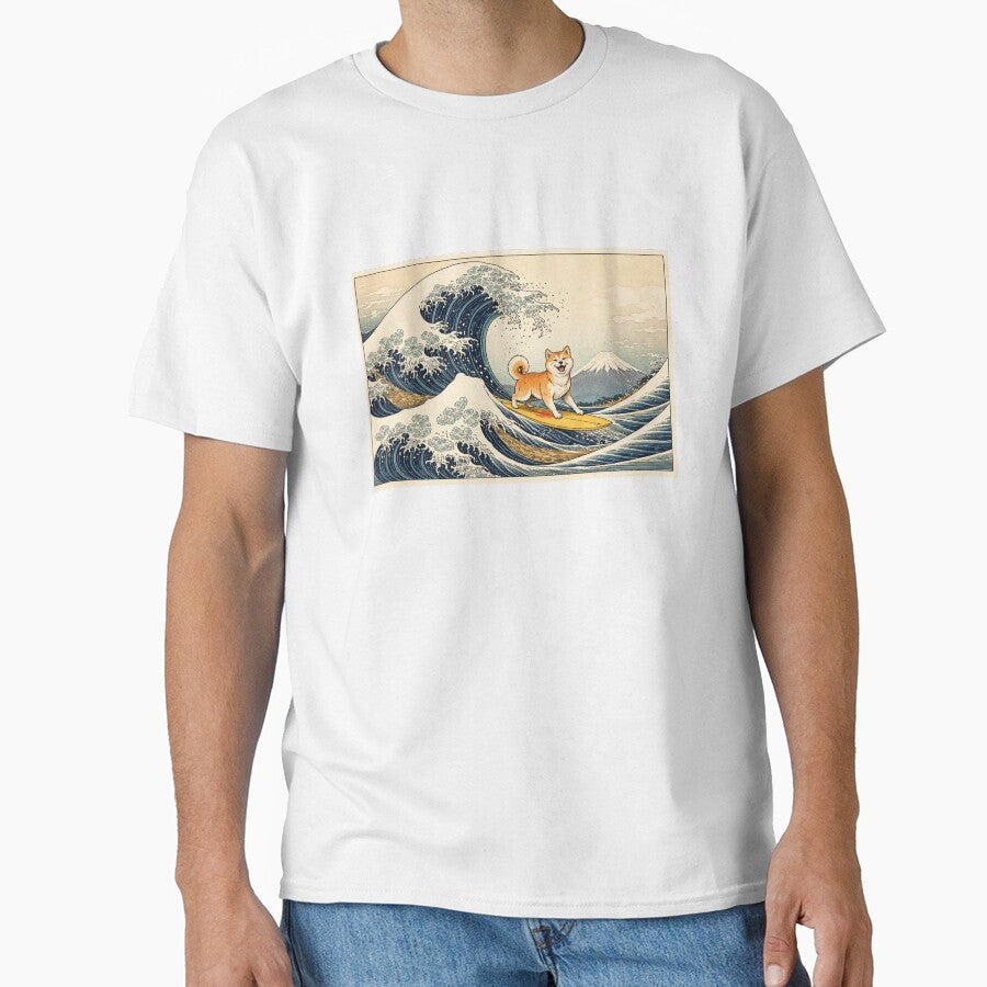 The Great Wave Dog Shiba Rider Surf by SOUFIANE1991 - Adult & Kids T-Shirts, Sweatshirts & Hoodies apparel design preview 1