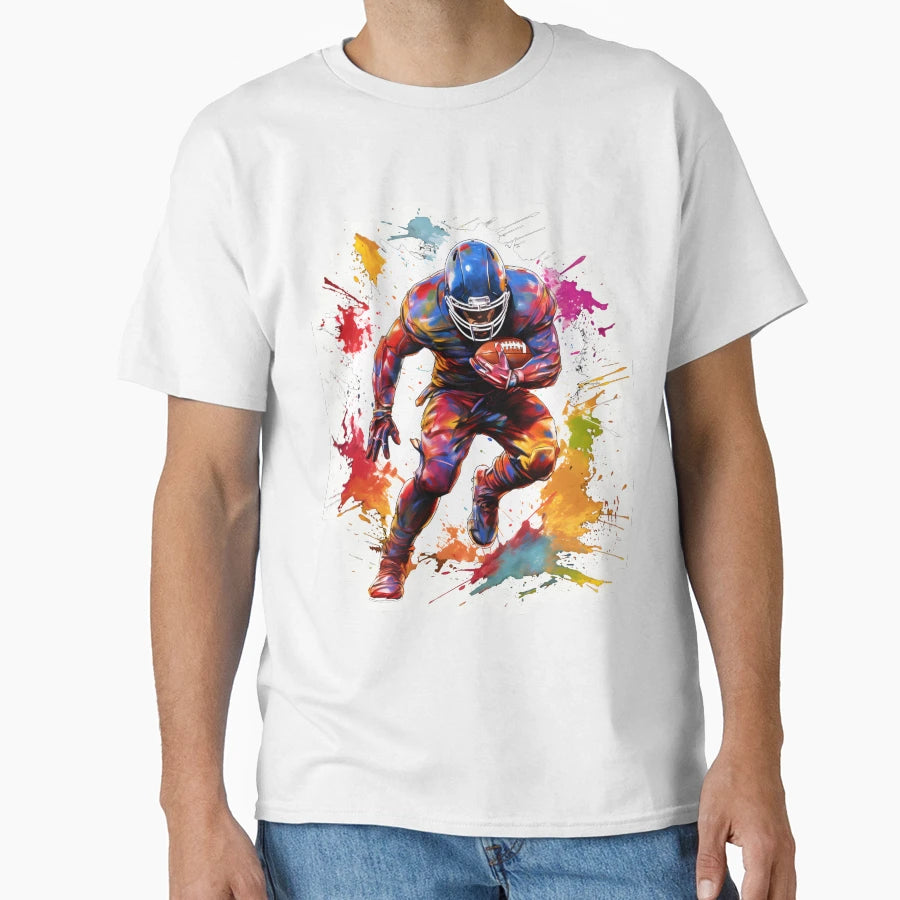 Football Player Run T-Shirt - Aesthetic Graphic Men Women - T-Shirt, Sweatshirt, Hoodie