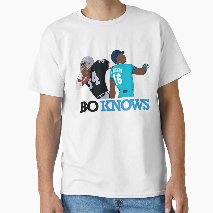 Bo Knows Playing Baseball T-Shirt - Minimalist Print for Adults - T-Shirt, Sweatshirt, Hoodie