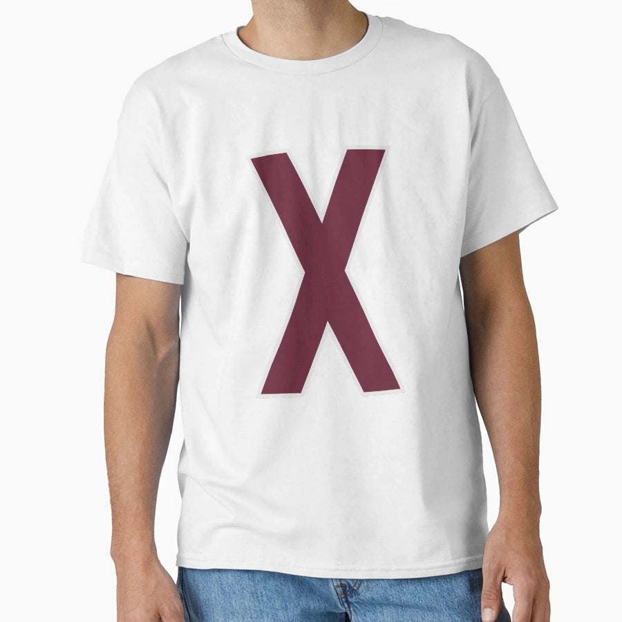 Letter X Bold Collegiate Font Varsity T-Shirt - Aesthetic Graphic Unisex - T-Shirt, Sweatshirt, Hoodie