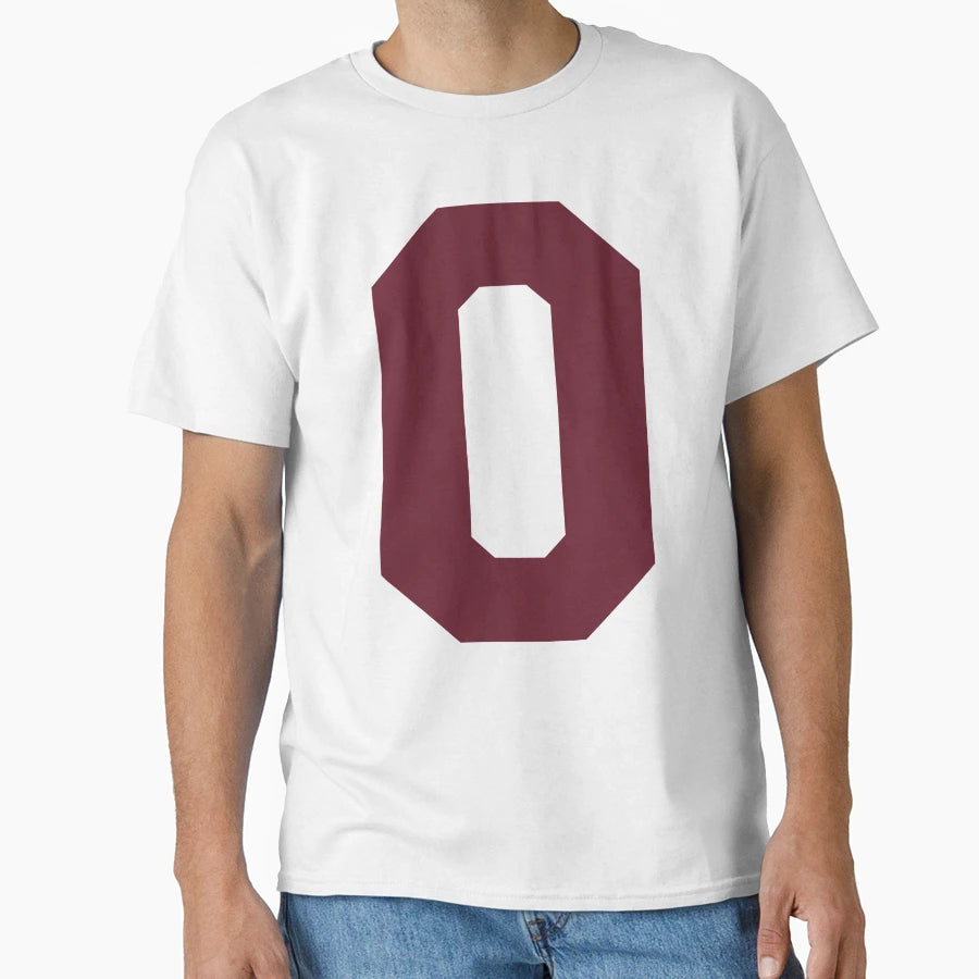 Alphabet Maroon O Sports Letter O T-Shirt - Aesthetic Graphic Unisex - T-Shirt, Sweatshirt, Hoodie