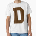 Alphabet Brown D Sports Letter D T-Shirt - Trendy Graphic Unisex - T-Shirt, Sweatshirt, Hoodie