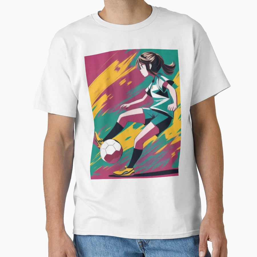 Playing Soccer Football Player Anime T-Shirt - Trendy Graphic for Adults - T-Shirt, Sweatshirt, Hoodie