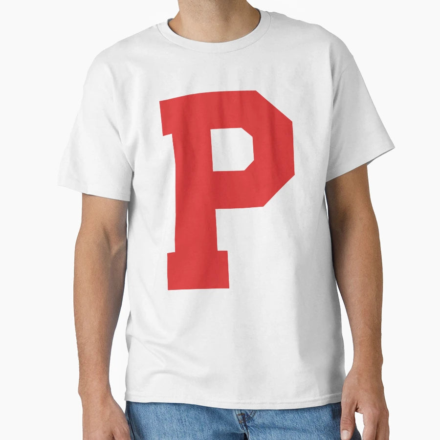 Alphabet Red P Sports Letter P T-Shirt - Custom Art Print Men Women - T-Shirt, Sweatshirt, Hoodie