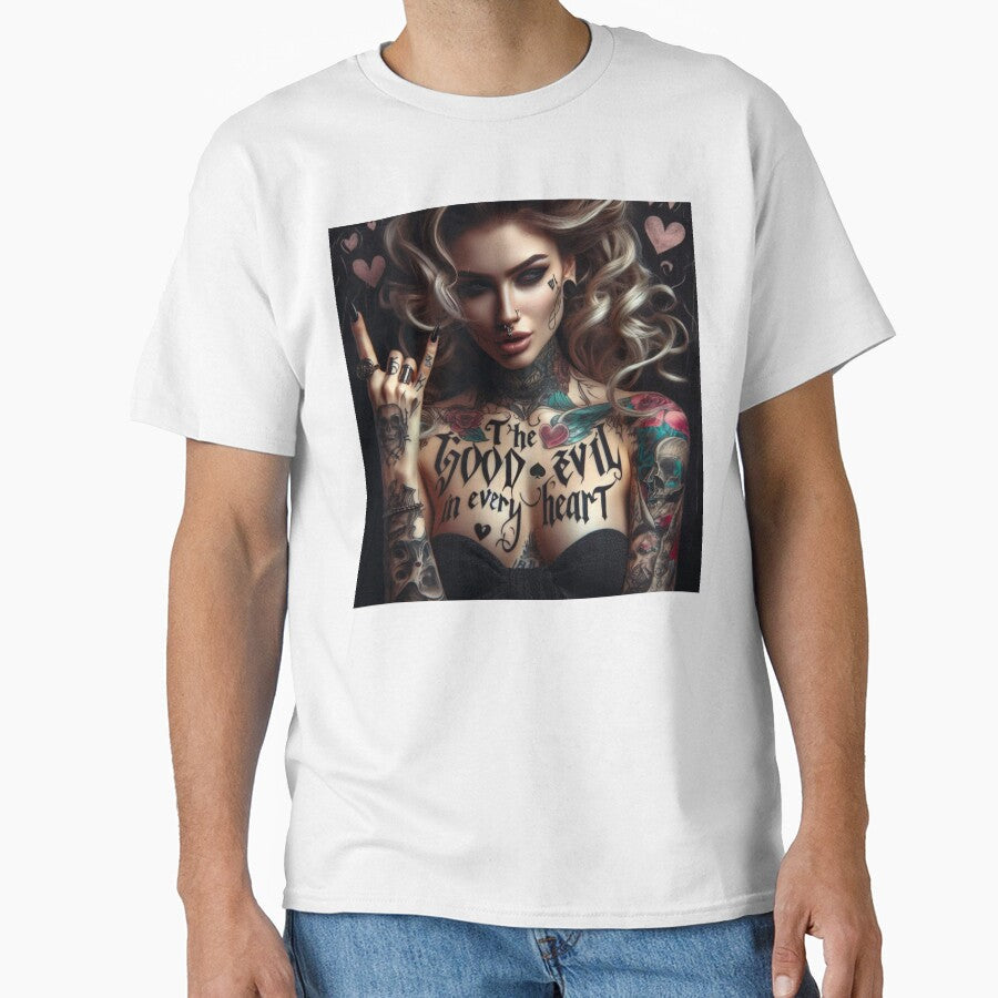 Gothic Woman Skull Tattoo by Voodoo Store Paranormal - Adult & Kids T-Shirts, Sweatshirts & Hoodies apparel design preview 1
