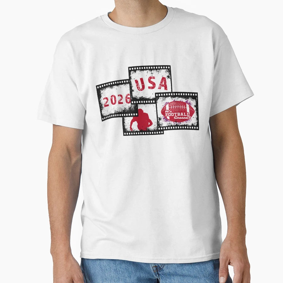 Usa Football 2026 Film Strip Sports T-Shirt - Custom Art Print Men Women - T-Shirt, Sweatshirt, Hoodie