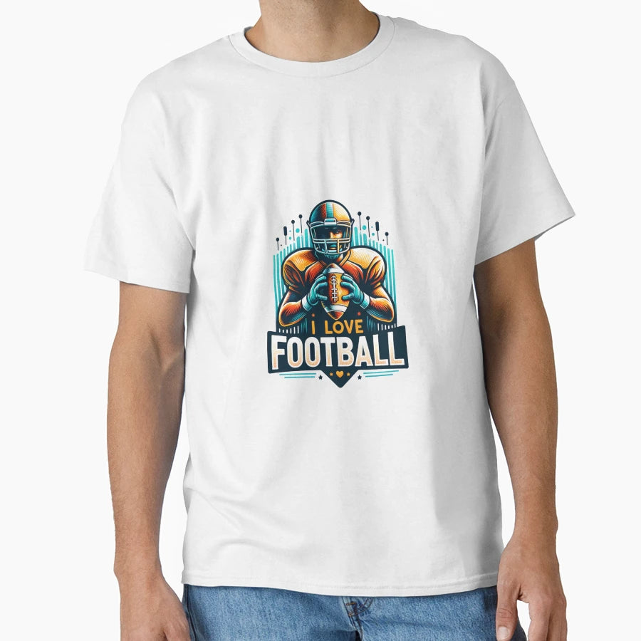 I Love Football T-Shirt - Novelty Apparel for Adults - T-Shirt, Sweatshirt, Hoodie