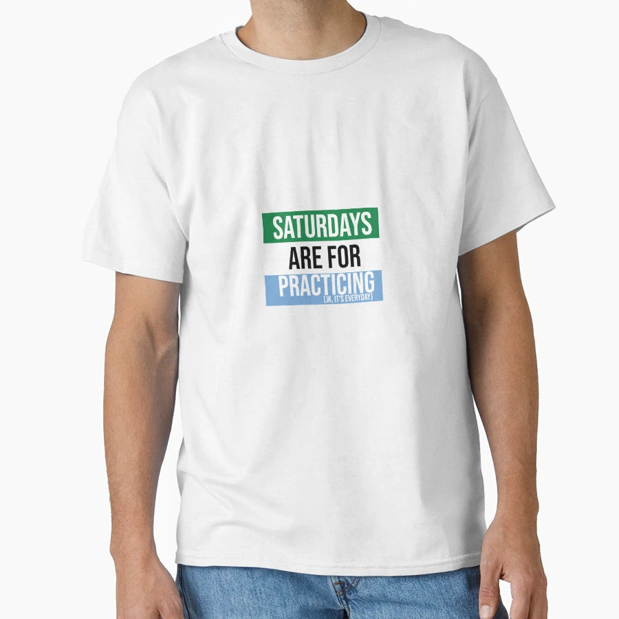 Tri Color Green White L Blue Saturdays T-Shirt - Trendy Graphic for Adults - T-Shirt, Sweatshirt, Hoodie