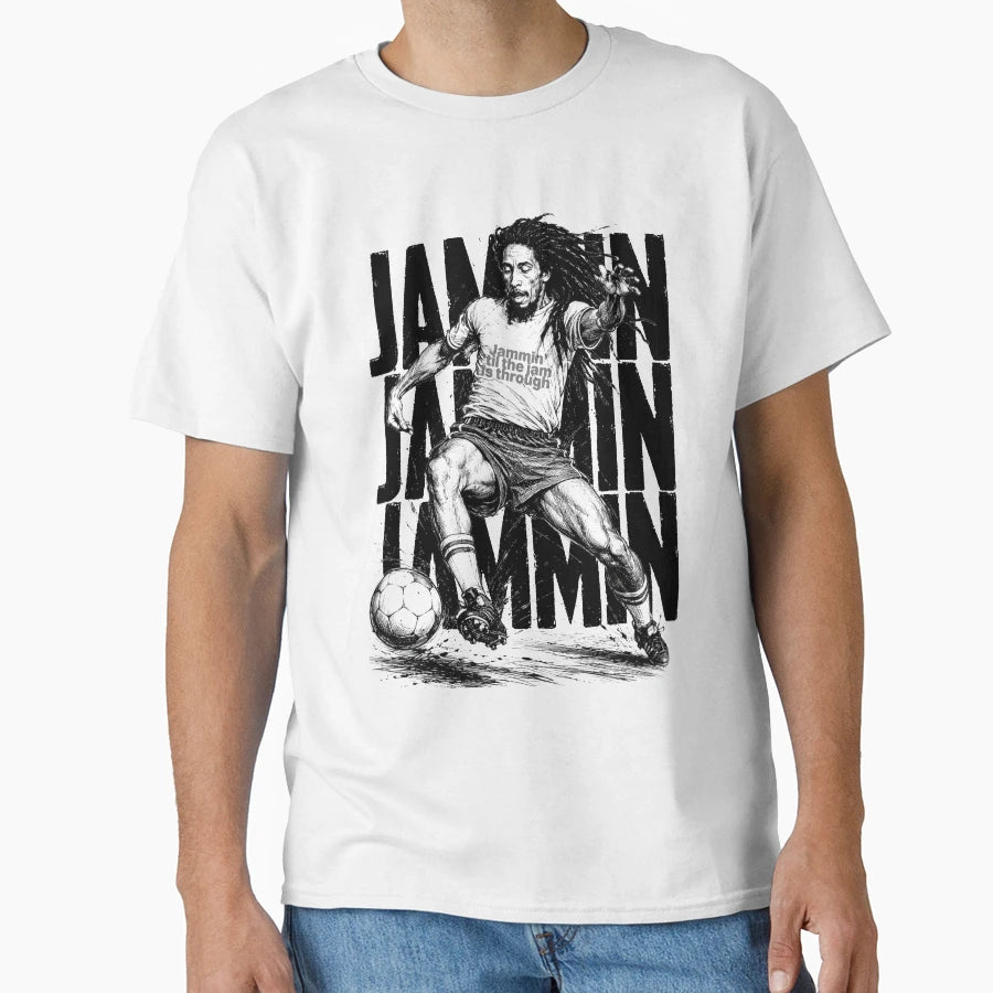 Bob Marley Football T-Shirt - Casual Everyday Wear for Adults - T-Shirt, Sweatshirt, Hoodie