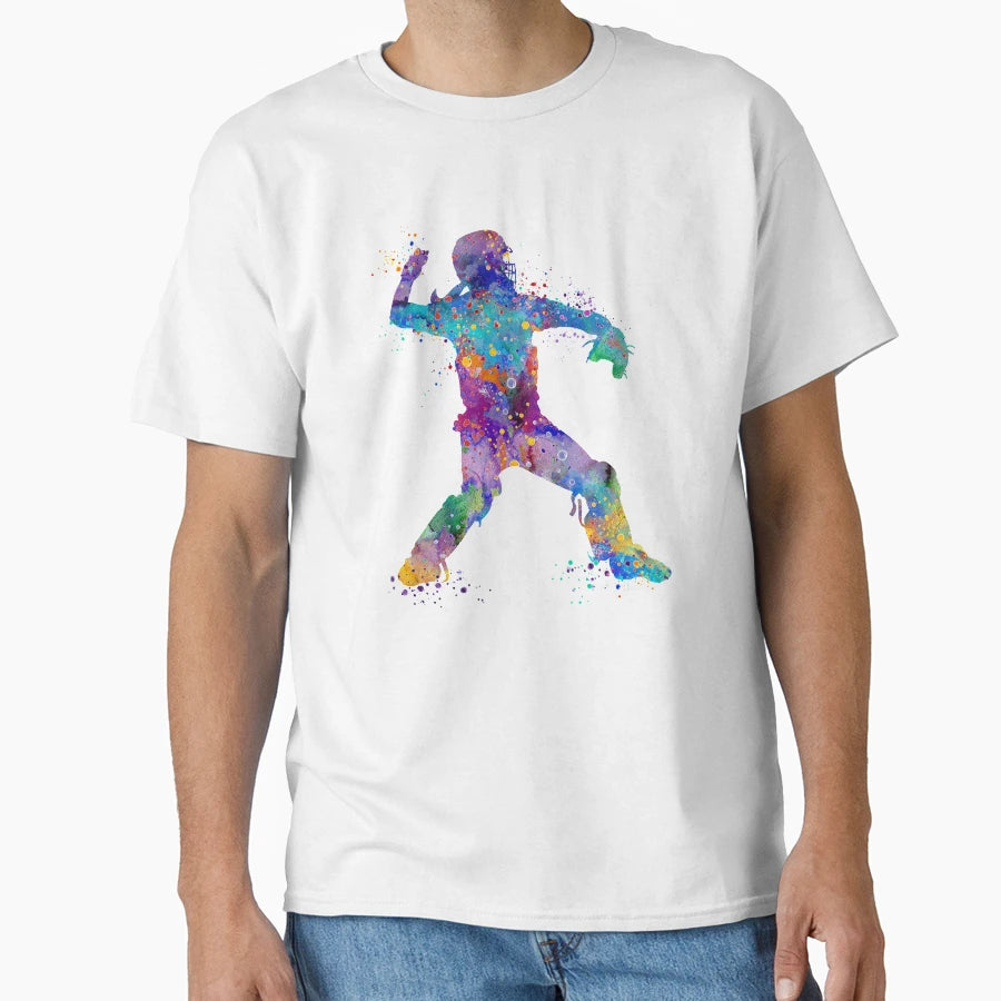 Baseball Catcher Watercolor T-Shirt - Trendy Graphic Men Women - T-Shirt, Sweatshirt, Hoodie