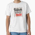 Positive Vibes Only Cute Aesthetic Typography Vinyl - Adult & Kids T-Shirts, Sweatshirts & Hoodies apparel design preview 1