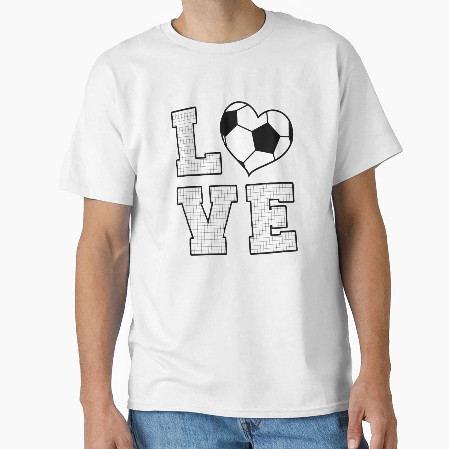 Love Soccer Heart T-Shirt - Custom Art Print Unisex - T-Shirt, Sweatshirt, Hoodie
