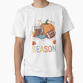 Season Fall Football Autumn Pumpkin Coffee T-Shirt - Unique Graphic Unisex - T-Shirt, Sweatshirt, Hoodie