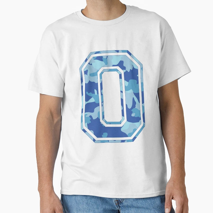 Team Sports Uniform Number 0 Blue T-Shirt - Unique Graphic for Adults - T-Shirt, Sweatshirt, Hoodie