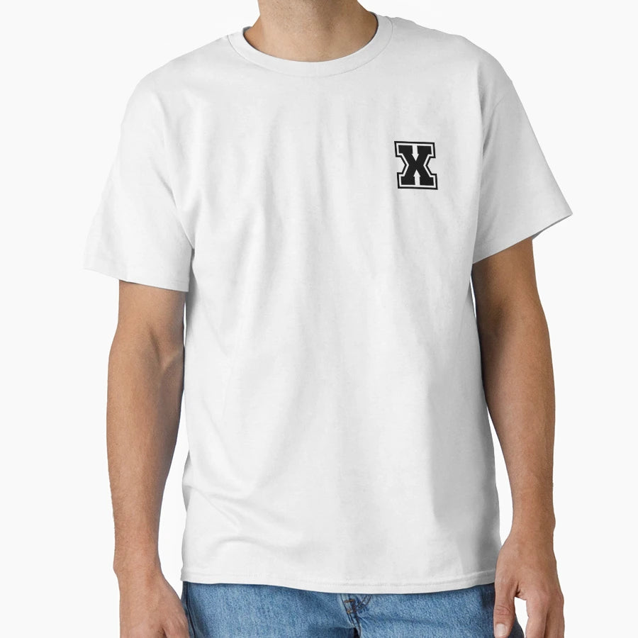 Black X Stylized Initial Alphabet T-Shirt - Streetwear Style Men Women - T-Shirt, Sweatshirt, Hoodie