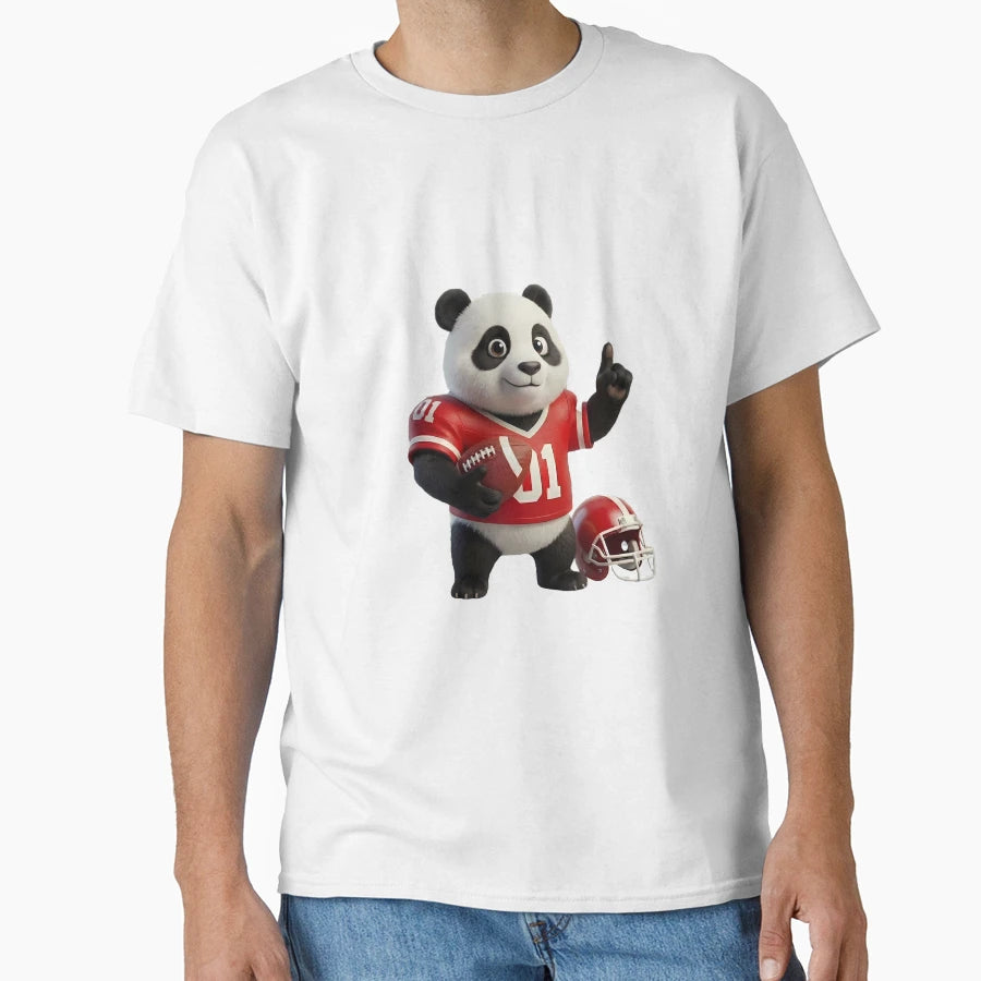 Panda Gridiron Champ 3D American T-Shirt - Aesthetic Graphic for Adults - T-Shirt, Sweatshirt, Hoodie