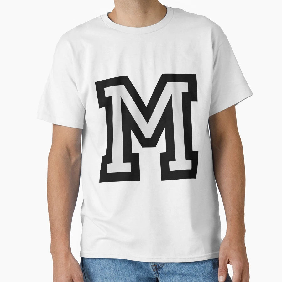 Letter M T-Shirt - Trendy Graphic for Adults - T-Shirt, Sweatshirt, Hoodie