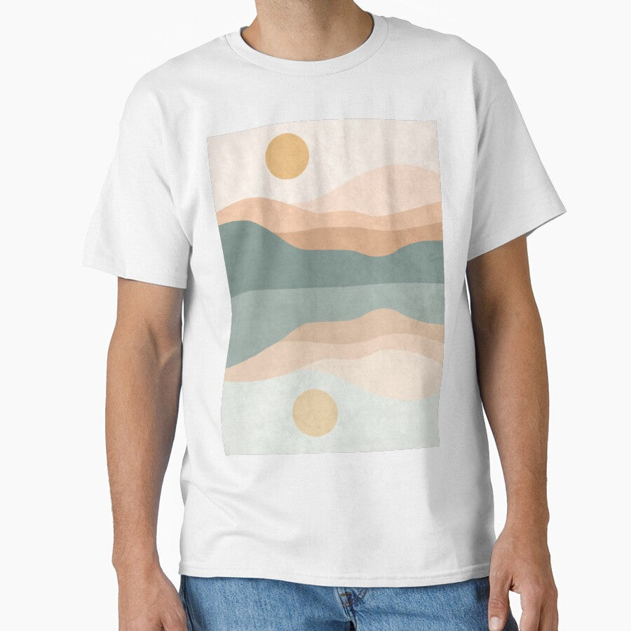 Mountain Mid Century Modern Boho Japandi by MnmlArt - Adult & Kids T-Shirts, Sweatshirts & Hoodies apparel design preview 1