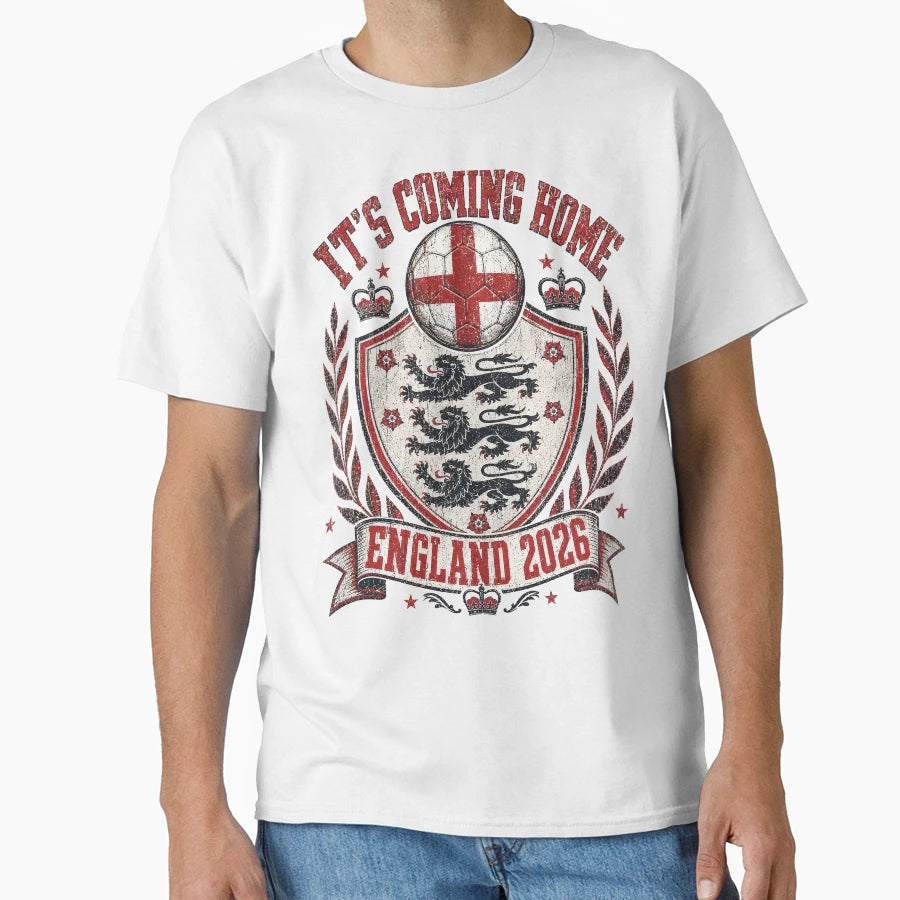 Its Coming Home England 2026 World Cup T-Shirt - Aesthetic Graphic Unisex - T-Shirt, Sweatshirt, Hoodie