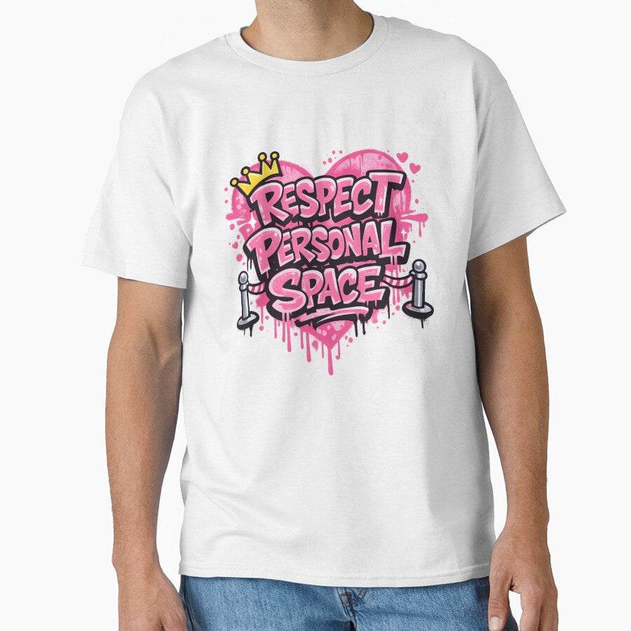 Respect Personal Space Bold Girly Graffiti Statement - Adult & Kids T-Shirts, Sweatshirts & Hoodies apparel design preview 1