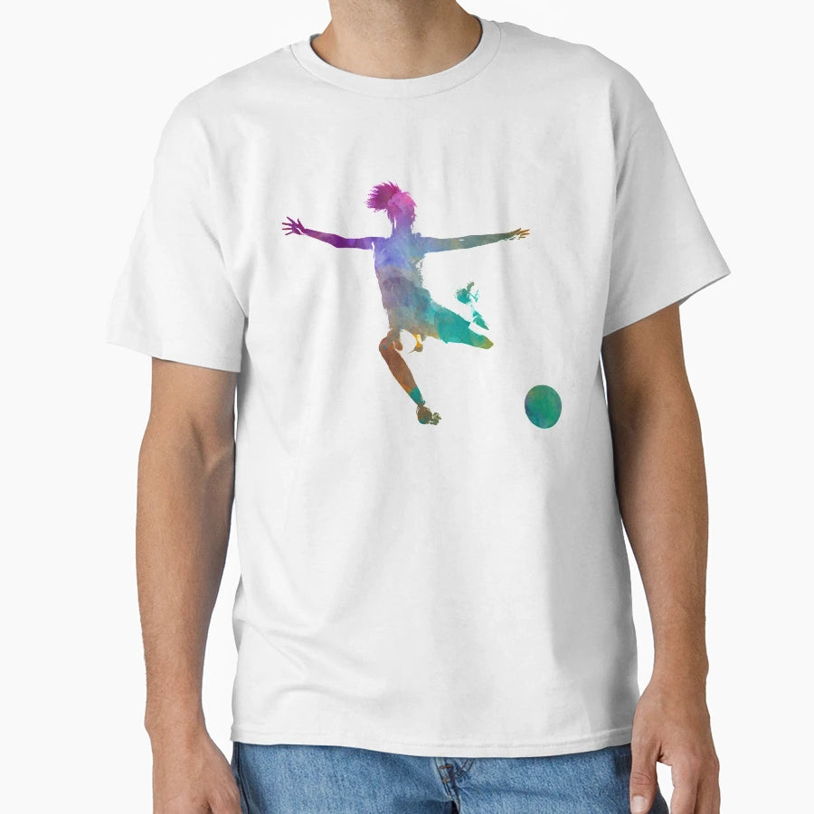 Soccer Player 03 Watercolor T-Shirt - Trendy Graphic Men Women - T-Shirt, Sweatshirt, Hoodie