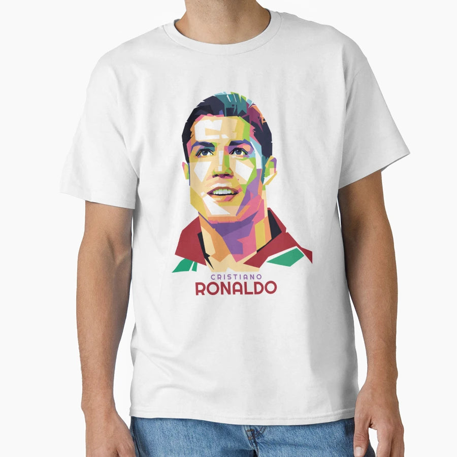 Geometric Celebrity Cristiano Ronaldo T-Shirt - Novelty Apparel for Adults - T-Shirt, Sweatshirt, Hoodie