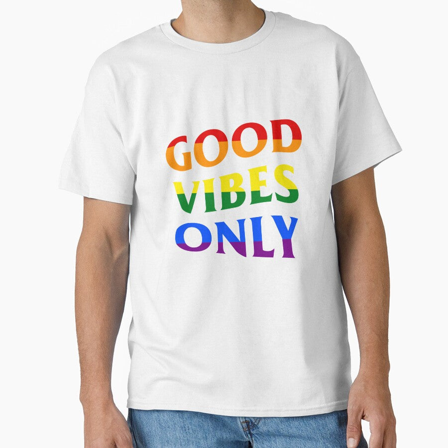 Good Vibes Only Pride by joobers - Adult & Kids T-Shirts, Sweatshirts & Hoodies apparel design preview 1