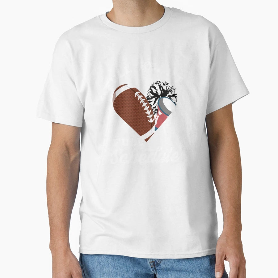 Football Cheerleading Heart Sports Fan T-Shirt - Unique Graphic Unisex - T-Shirt, Sweatshirt, Hoodie
