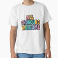 All Pronouns Welcome Bold Rainbow Typography by Haus - Adult & Kids T-Shirts, Sweatshirts & Hoodies apparel design preview 1