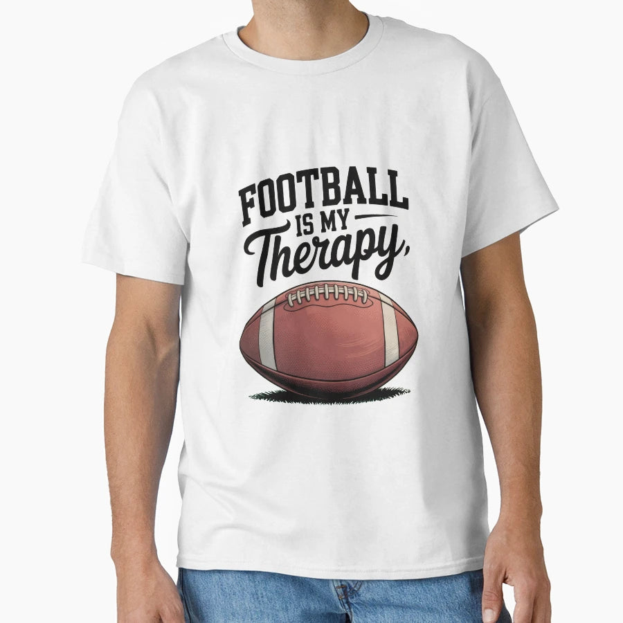 Football Is My Therapy Pigskin T-Shirt - Fun Novelty Design for Adults - T-Shirt, Sweatshirt, Hoodie