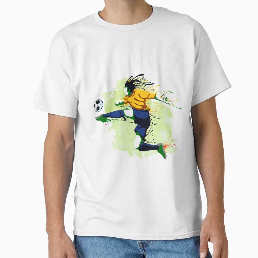 Soccer Footballer Ball Action T-Shirt - Minimalist Print Men Women - T-Shirt, Sweatshirt, Hoodie