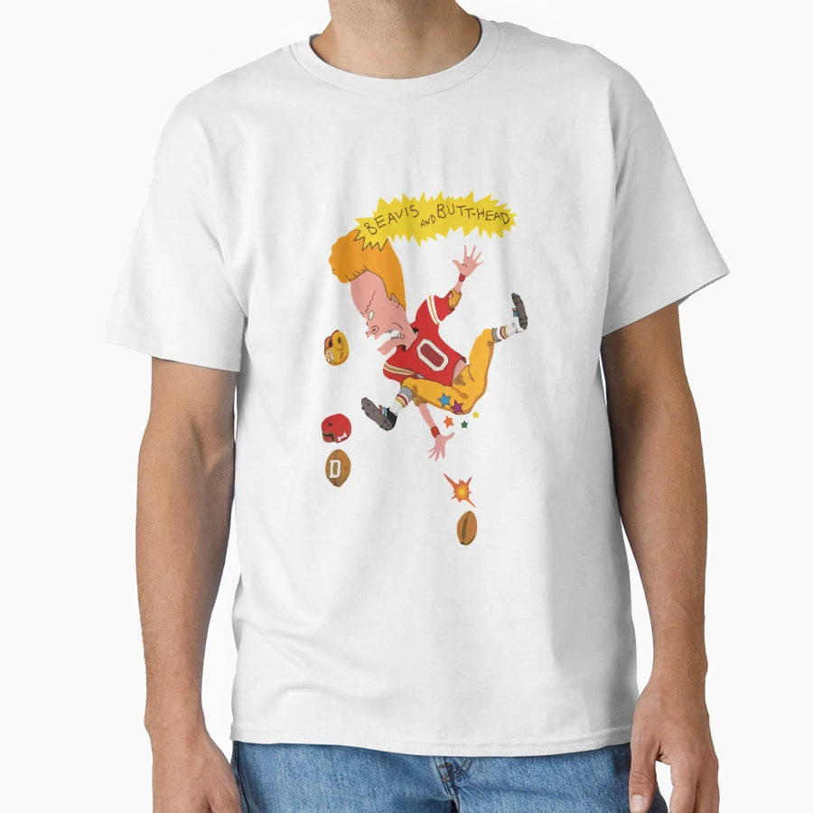Beavis Play Soccer Cartoon T-Shirt - Custom Art Print Men Women - T-Shirt, Sweatshirt, Hoodie