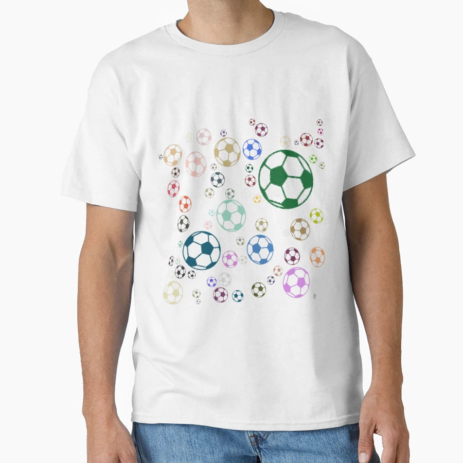 Abstract Multi Color Football Soccer T-Shirt - Graphic Print for Adults - T-Shirt, Sweatshirt, Hoodie
