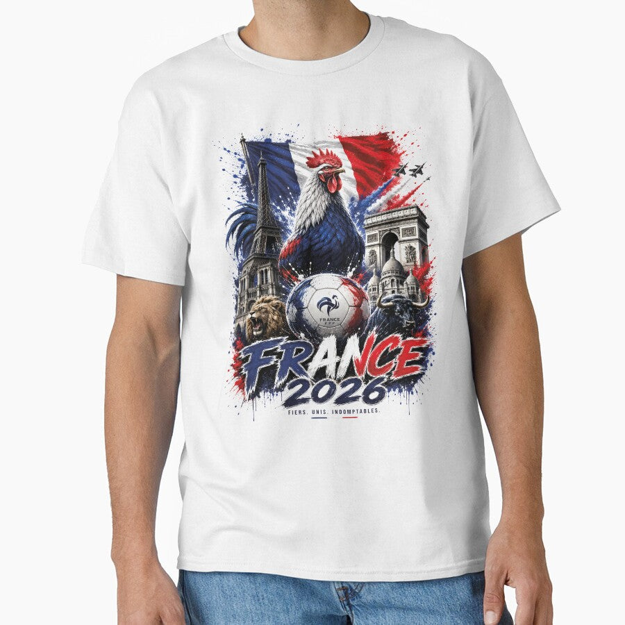 France 2026 Soccer Fan French Rooster Football - Adult & Kids T-Shirts, Sweatshirts & Hoodies apparel design preview 1