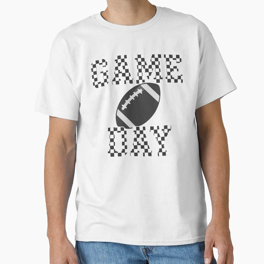 Game Day Checker Football T-Shirt - Trendy Graphic Unisex - T-Shirt, Sweatshirt, Hoodie