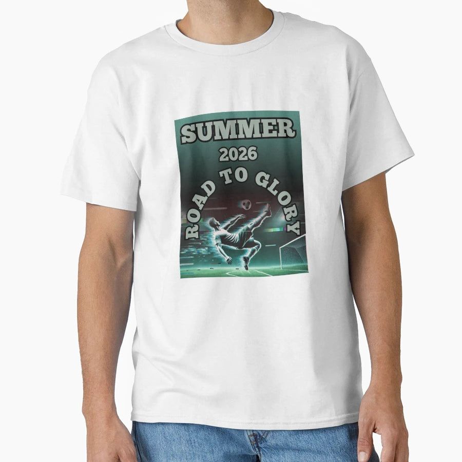 Summer 2026 Road To Glory Glitch Soccer T-Shirt - Graphic Print for Adults - T-Shirt, Sweatshirt, Hoodie