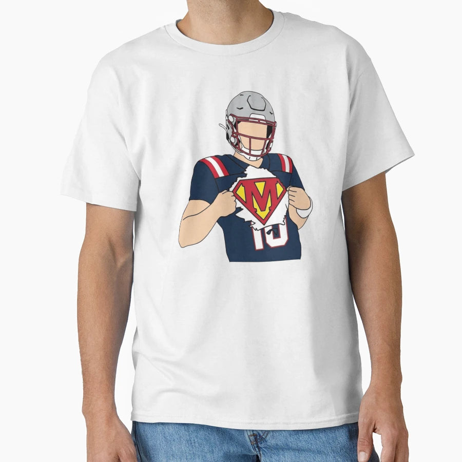 Drake Maye Superman Celebration T-Shirt - Graphic Print Unisex - T-Shirt, Sweatshirt, Hoodie
