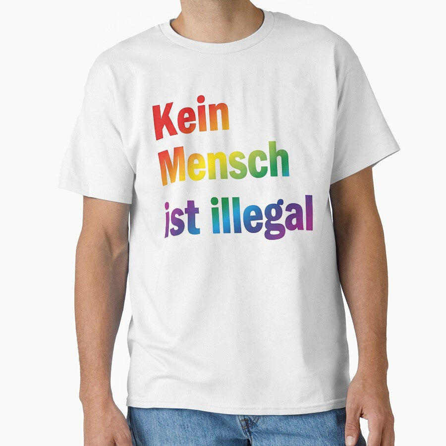No Human Being Is Illegal Rainbow Statement - Adult & Kids T-Shirts, Sweatshirts & Hoodies apparel design preview 1