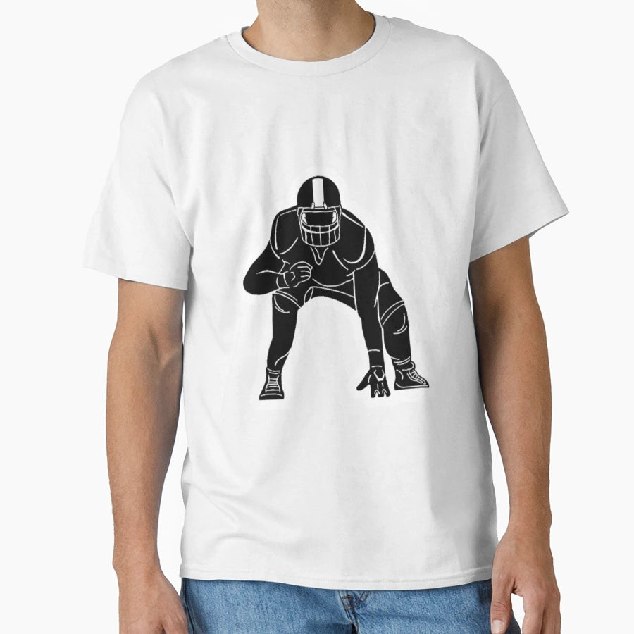 Football Player Stance T-Shirt - Unique Graphic Men Women - T-Shirt, Sweatshirt, Hoodie