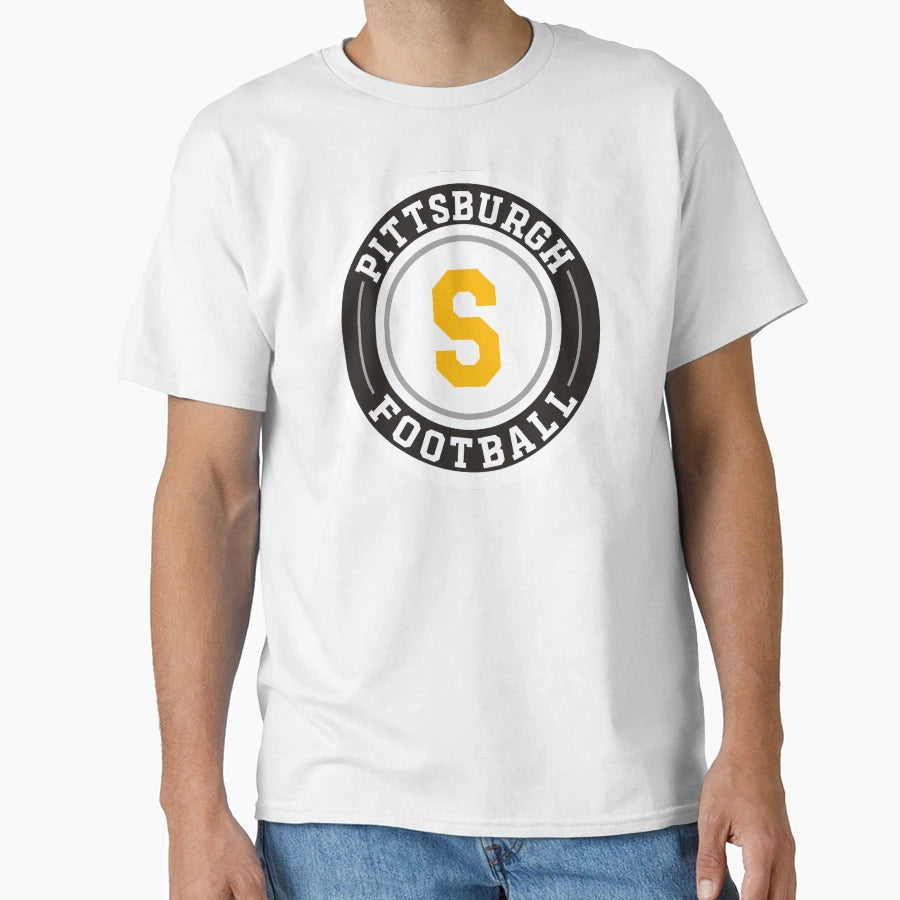 Pittsburgh Football Round Badge T-Shirt - Aesthetic Graphic for Adults - T-Shirt, Sweatshirt, Hoodie