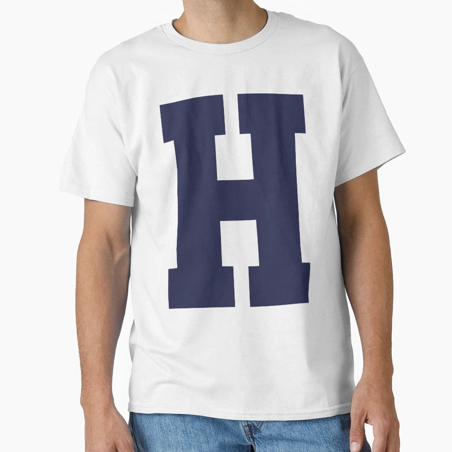 Alphabet Marine Blue H Sports Letter H Navy T-Shirt - Graphic Print Unisex - T-Shirt, Sweatshirt, Hoodie