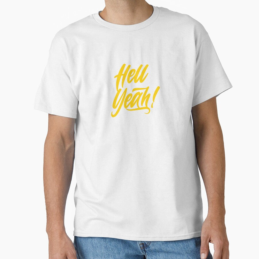 Hell Yeah! Bold yellow typography design by Pearl67 - Adult & Kids T-Shirts, Sweatshirts & Hoodies apparel design preview 1