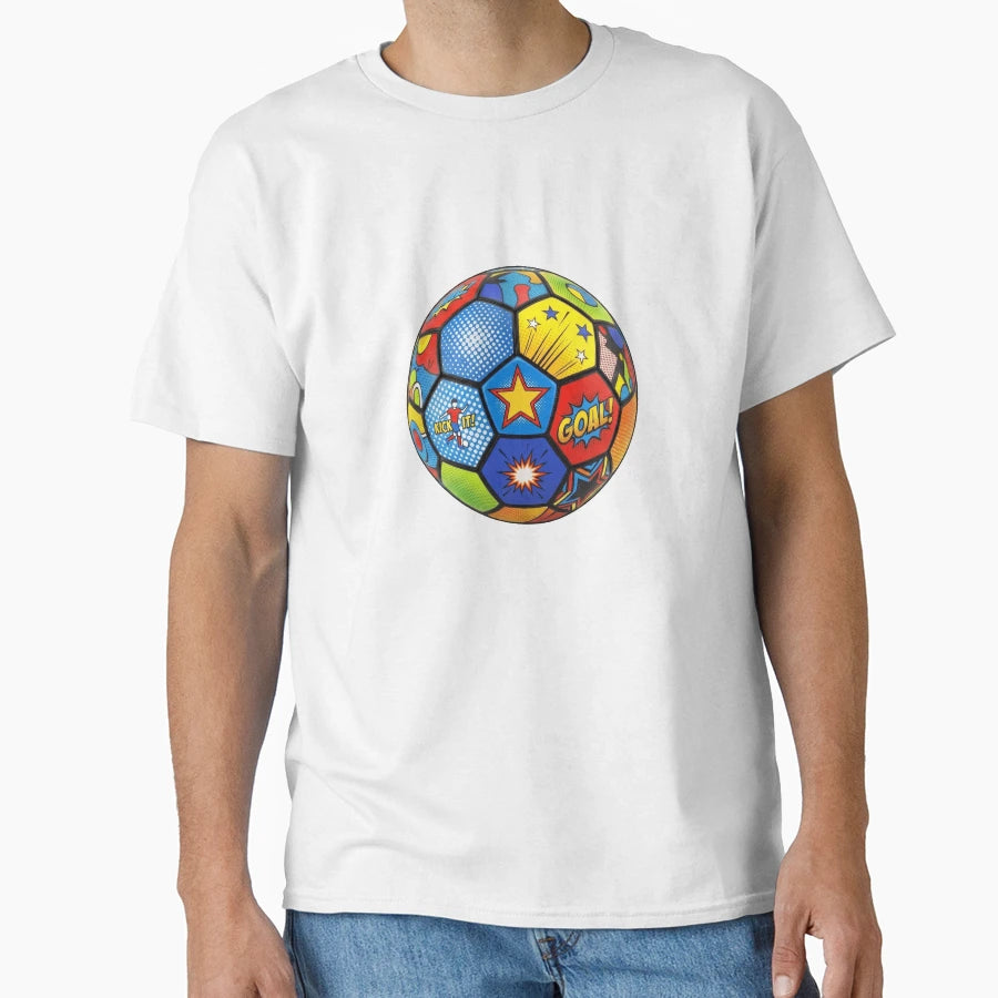 Comic Book Pop Art Soccer Halftone T-Shirt - Minimalist Print for Adults - T-Shirt, Sweatshirt, Hoodie