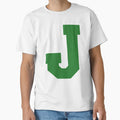 Alphabet Green J Sports Letter J T-Shirt - Unique Graphic Unisex - T-Shirt, Sweatshirt, Hoodie