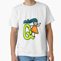 Letter Q Alphabet Colorful Cartoon T-Shirt - Aesthetic Graphic Unisex - T-Shirt, Sweatshirt, Hoodie
