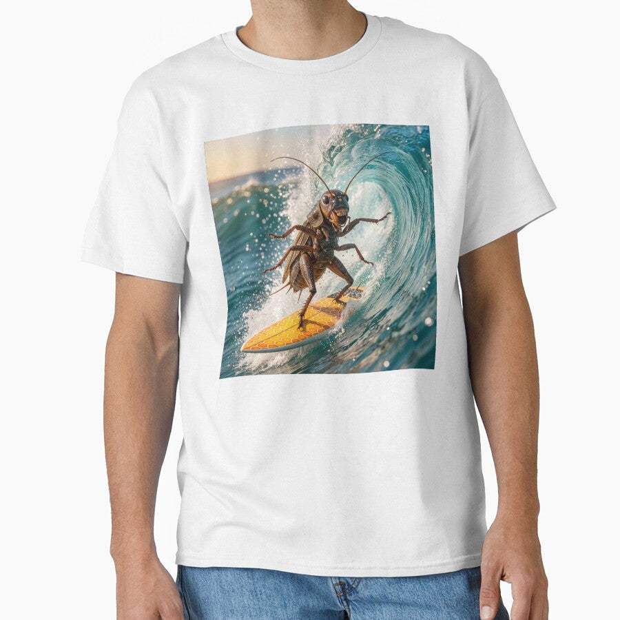 Cricket Surfer Feels the Stoke by Tridentulus - Adult & Kids T-Shirts, Sweatshirts & Hoodies apparel design preview 1